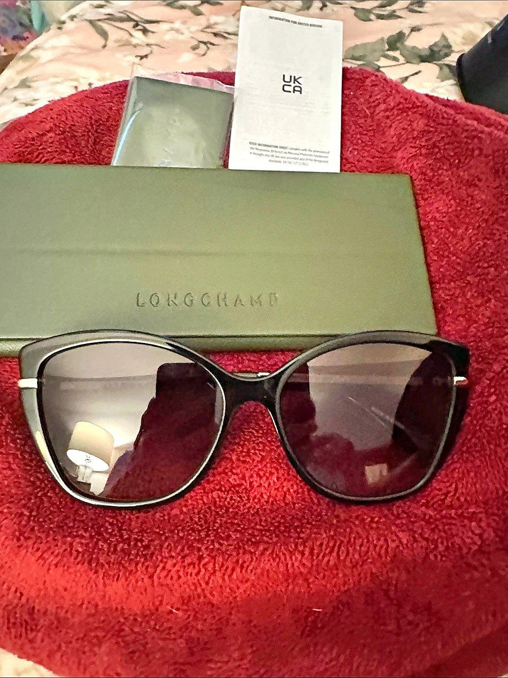 Longchamp Black Sunglasses Like New W/case, paperwork, and cloth